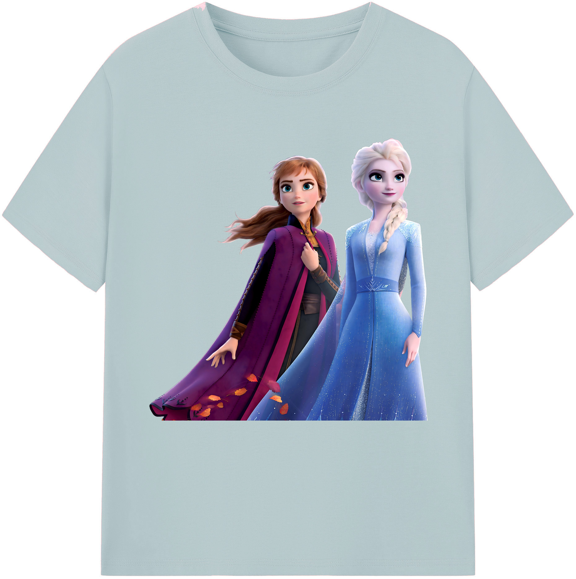 （画像用） アナと雪の女王 アンナ エルサ Frozen Anna Elsa 綿100％半袖Tシャツ（フロントプリント）